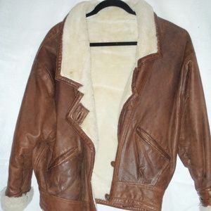 vintage bomber leather jacket early 90's